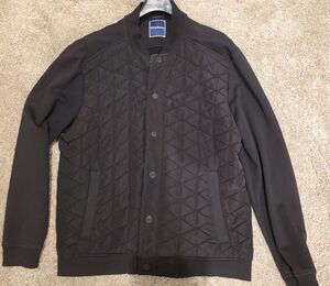 Tommy Bahama Black Quilted Bomber Jacket
